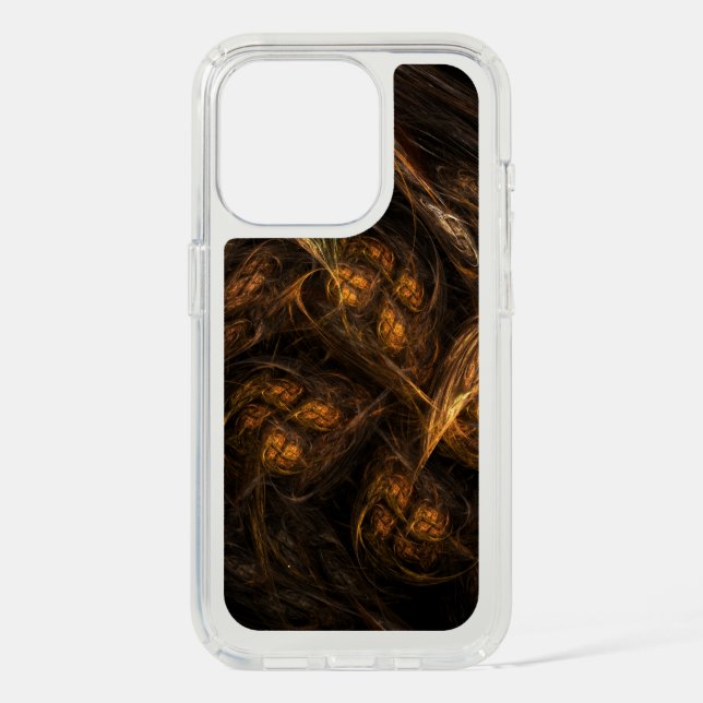 Mother Earth Modern Abstract Art Golden Fractal Speck iPhone Case (Front)