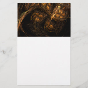 Mother Earth Modern Abstract Art Golden Fractal Stationery