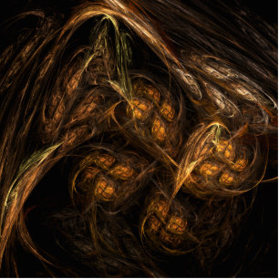 Mother Earth Modern Abstract Art Golden Fractal Statuette