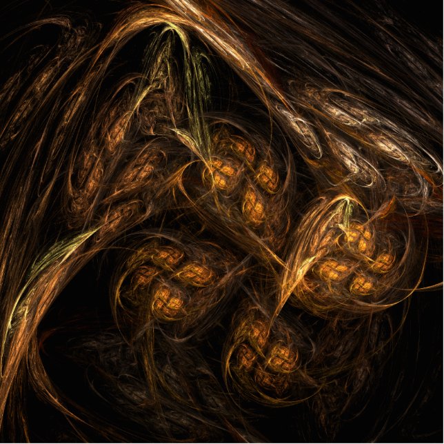 Mother Earth Modern Abstract Art Golden Fractal Statuette (Front)