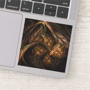 Mother Earth Modern Abstract Art Golden Fractal Sticker
