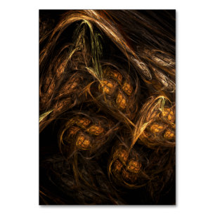 Mother Earth Modern Abstract Art Golden Fractal Table Number