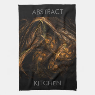 Mother Earth Modern Abstract Art Golden Fractal Towel