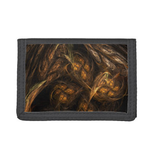 Mother Earth Modern Abstract Art Golden Fractal Tri-fold Wallet