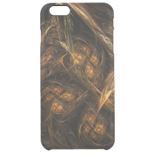 Mother Earth Modern Abstract Art Golden Fractal Clear iPhone 6 Plus Case