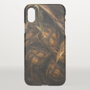 Mother Earth Modern Abstract Art Golden Fractal iPhone X Case