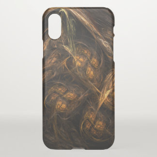 Mother Earth Modern Abstract Art Golden Fractal iPhone X Case