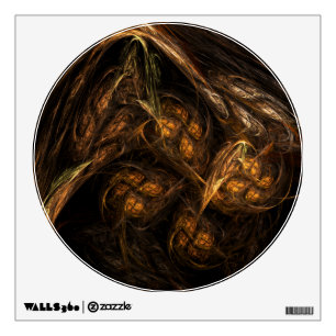 Mother Earth Modern Abstract Art Golden Fractal Wall Decal