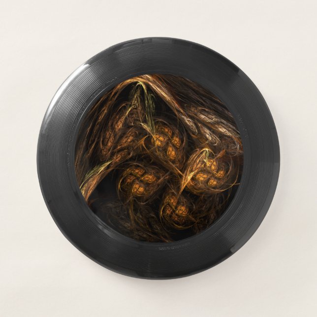 Mother Earth Modern Abstract Art Golden Fractal Wham-O Frisbee (Front)