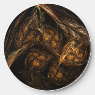 Mother Earth Modern Abstract Art Golden Fractal Wireless Charger