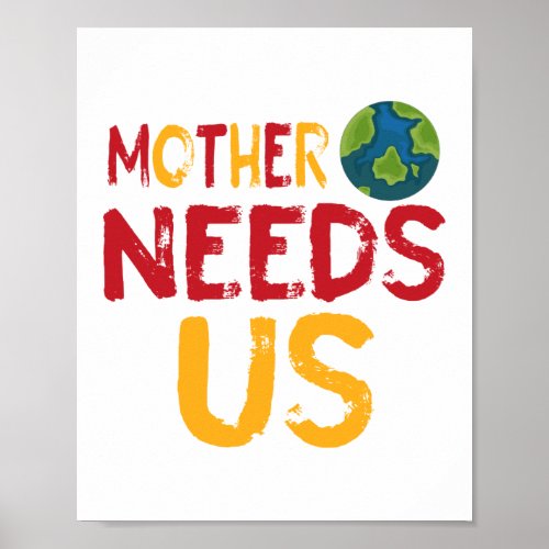 Mother Earth Needs Us Climate Change Environment Poster