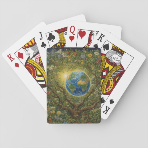 Mother Earth rejoices and prospers Playing Cards