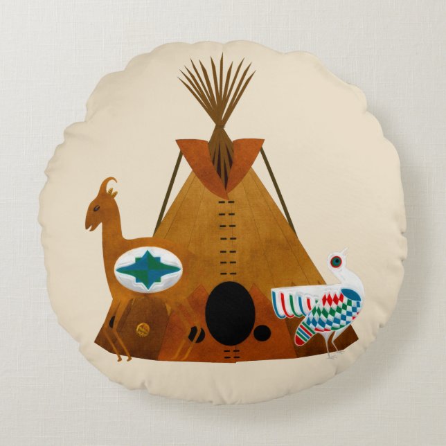 Mother Earth Round Pillow (Front)