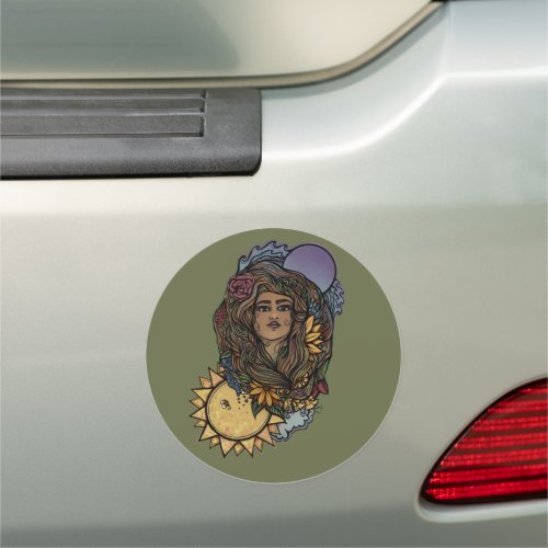 Mother Earth the World Tarot Goddess Car Magnet