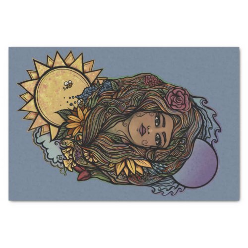 Mother Earth the World Tarot Goddess Tissue Paper