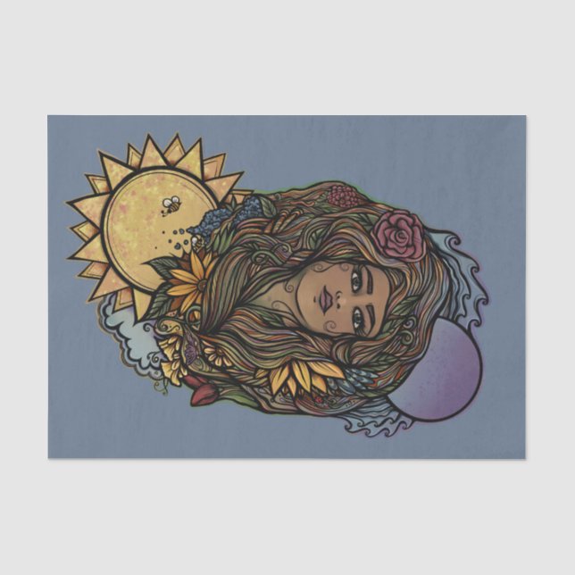 Mother Earth the World Tarot Goddess Tissue Paper (Front)
