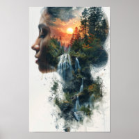 Mother Earth: Woman as Nature - Half Face Poster