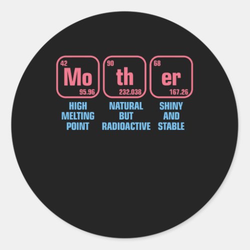 Mother Elements High Melting Natura Radioactive Mo Classic Round Sticker