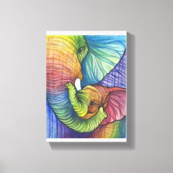 Mother Elephant And Child Canvas Print by BizzleApparel at Zazzle