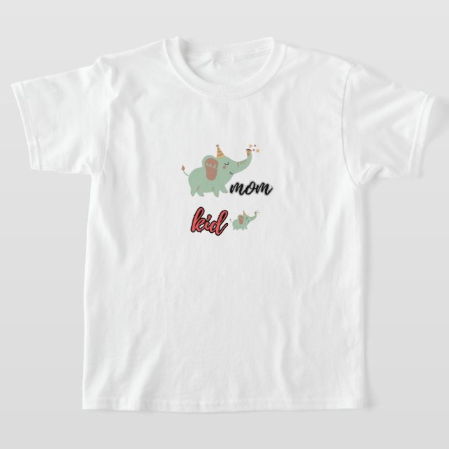 mother elephant and her baby T-Shirt (Laydown)