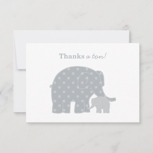 Elephant Thank You Flat Notes | Silver and Gray Custom Announcements