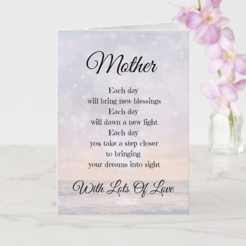 Mother Encouragement Poem design Greeting Card