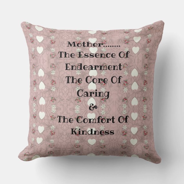 Mother Endearment (small hearts) Throw Pillow (Front)