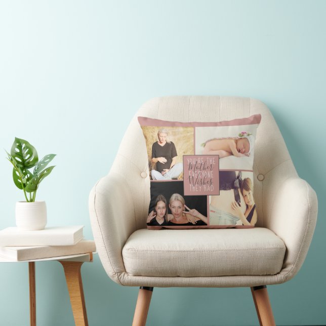 Mother Everyone Wishes they Had | Blush Pink Photo Throw Pillow (Chair)
