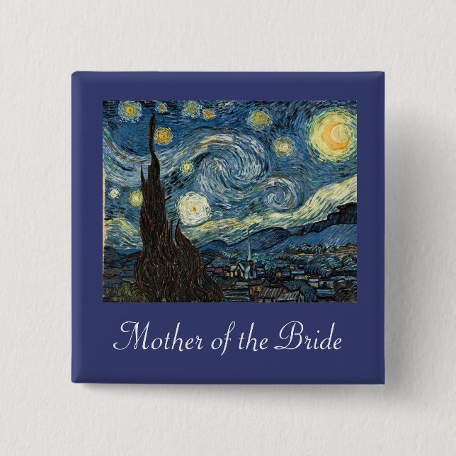 Mother/father of the bride/groom Starry Night Button (Front)