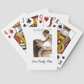 mother father photo name family holiday gifts pare poker cards