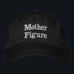 Mother Figure Gift for Dad Meme Funny Christmas Embroidered Baseball Cap<br><div class="desc">Mother Figure baseball dad hat,  funny girl embroidered ball cap,  Christmas gift for mom birthday,  custom embroidery sarcastic joke humor,  adjustable hat for girlfriend daughter,  gen z meme humour silly,  women nerdy wife black present,  from husband boyfriend him mum,  personalized her mother's day minimalist,  comedy quote new anniversary Valentine's</div>