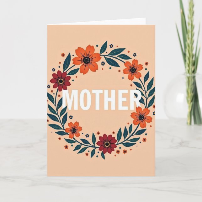 Mother Floral Wreath Art Card (Front)
