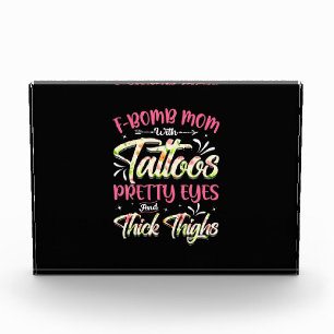 Mother Florals F-Bomb Mom With Tattoos Birthday Photo Block