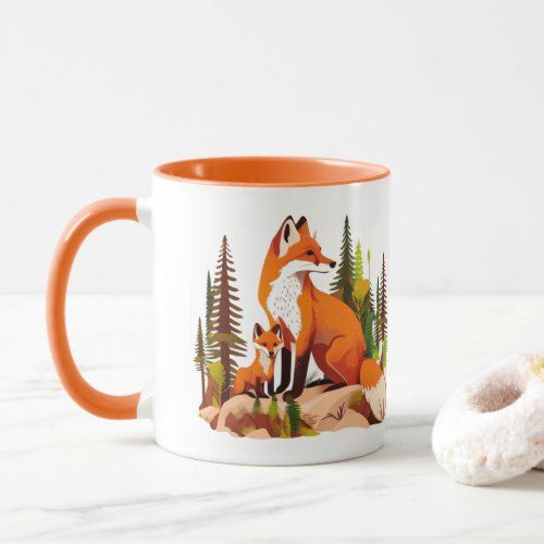 Mother Fox and kit Mug