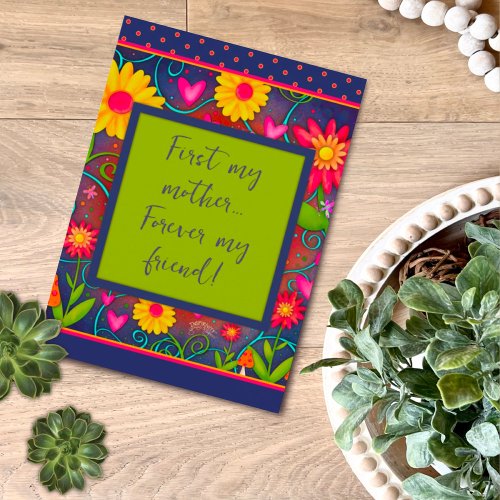 Mother Friend Floral Pretty Unique Mothers Day Card