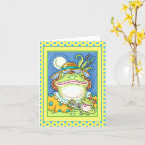MOTHER FROG  BABY FROGETT FAMILY LOVE Funny Blank Card