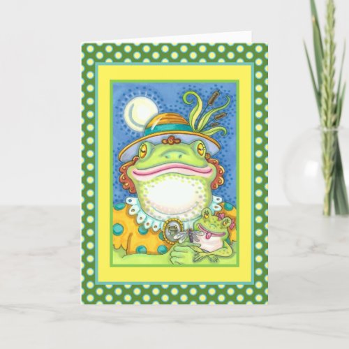 MOTHER FROG  BABY FROGETT FAMILY LOVE Funny Holiday Card
