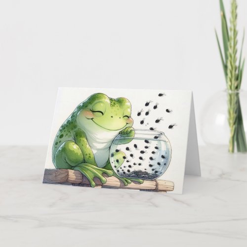Mother Frog With Tadpoles In Fishbowl Card