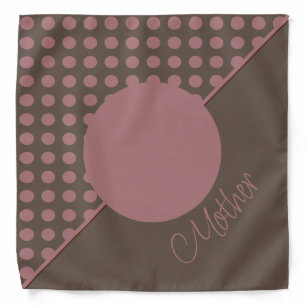 Mother Fun Cute Brown & Pink Polka Dots Bandana