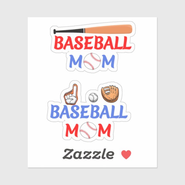 Mother Gift, Baseball Mom Stickers  (Sheet)