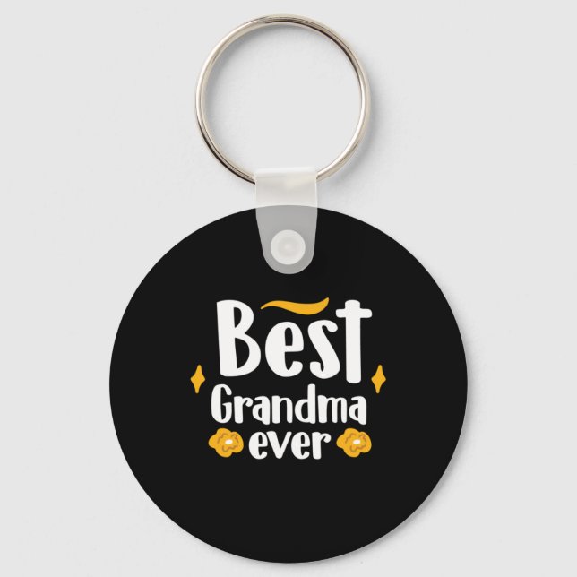 Mother Gift Best Grandma Ever Keychain (Front)