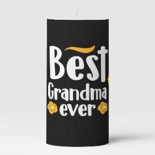 Mother Gift Best Grandma Ever Pillar Candle