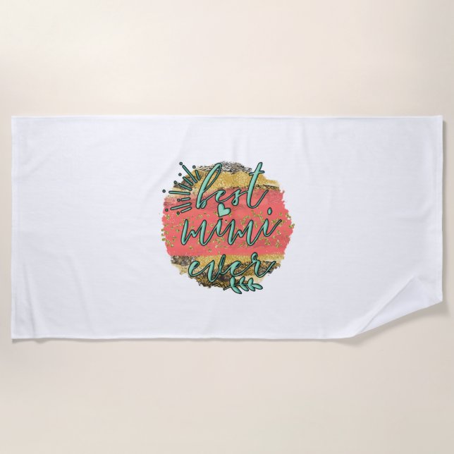 Mother Gift Best Mimi Ever Beach Towel (Front)