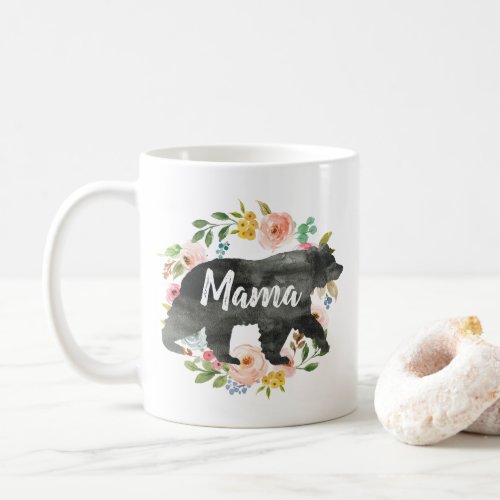 Mother Gift Mama Bear Mom Floral Cute Flowers Coffee Mug