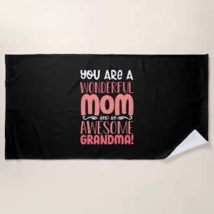 Mother Gift   Proud Wonderful Mom Birthday Beach Towel