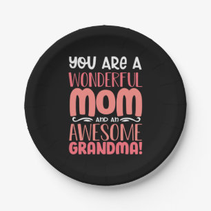 Mother Gift Proud Wonderful Mom Birthday Paper Plates