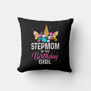 Mother Gift   Stepmom Of The Birthday Girl Throw Pillow