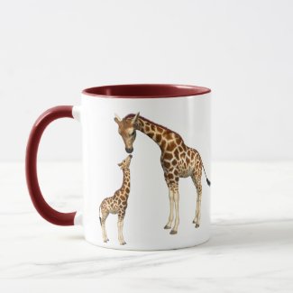Mother Giraffe and Baby Giraffe Mug