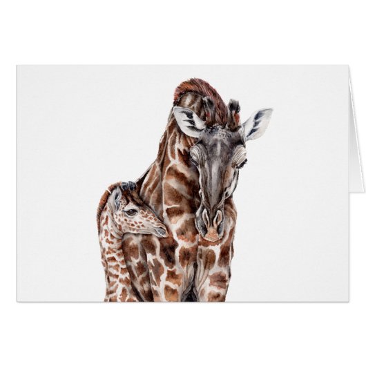 Mother Giraffe with Baby Giraffe (Front Horizontal)