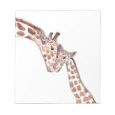 Giraffe Red Monogram From the Desk of Template Notepad